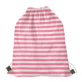 Pink Striped Pattern Print Drawstring Bag