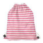 Pink Striped Pattern Print Drawstring Bag