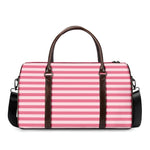 Pink Striped Pattern Print Duffle Bag