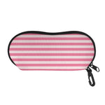 Pink Striped Pattern Print Glasses Case