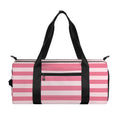 Pink Striped Pattern Print Gym Bag