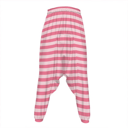 Pink Striped Pattern Print Hammer Pants
