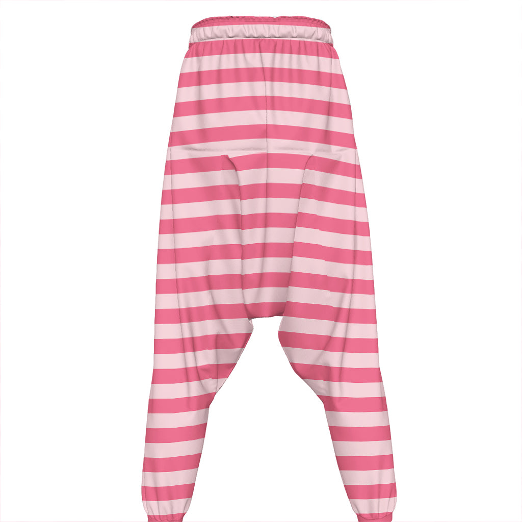 Pink Striped Pattern Print Hammer Pants