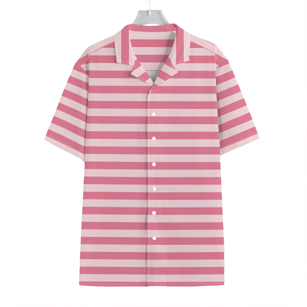 Pink Striped Pattern Print Hawaiian Shirt