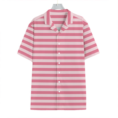 Pink Striped Pattern Print Hawaiian Shirt