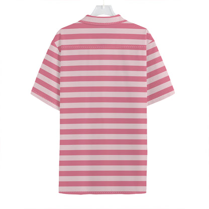 Pink Striped Pattern Print Hawaiian Shirt