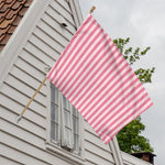 Pink Striped Pattern Print House Flag