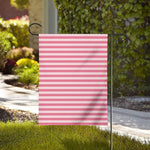 Pink Striped Pattern Print House Flag