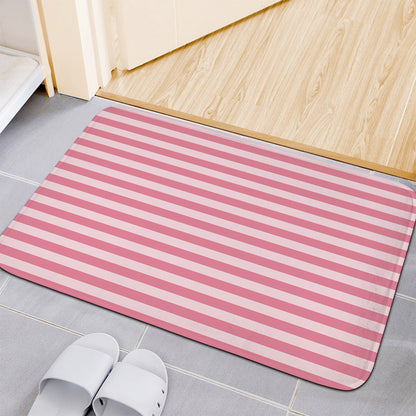 Pink Striped Pattern Print Indoor Door Mat