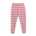Pink Striped Pattern Print Jogger Pants