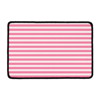 Pink Striped Pattern Print Kitchen Mat