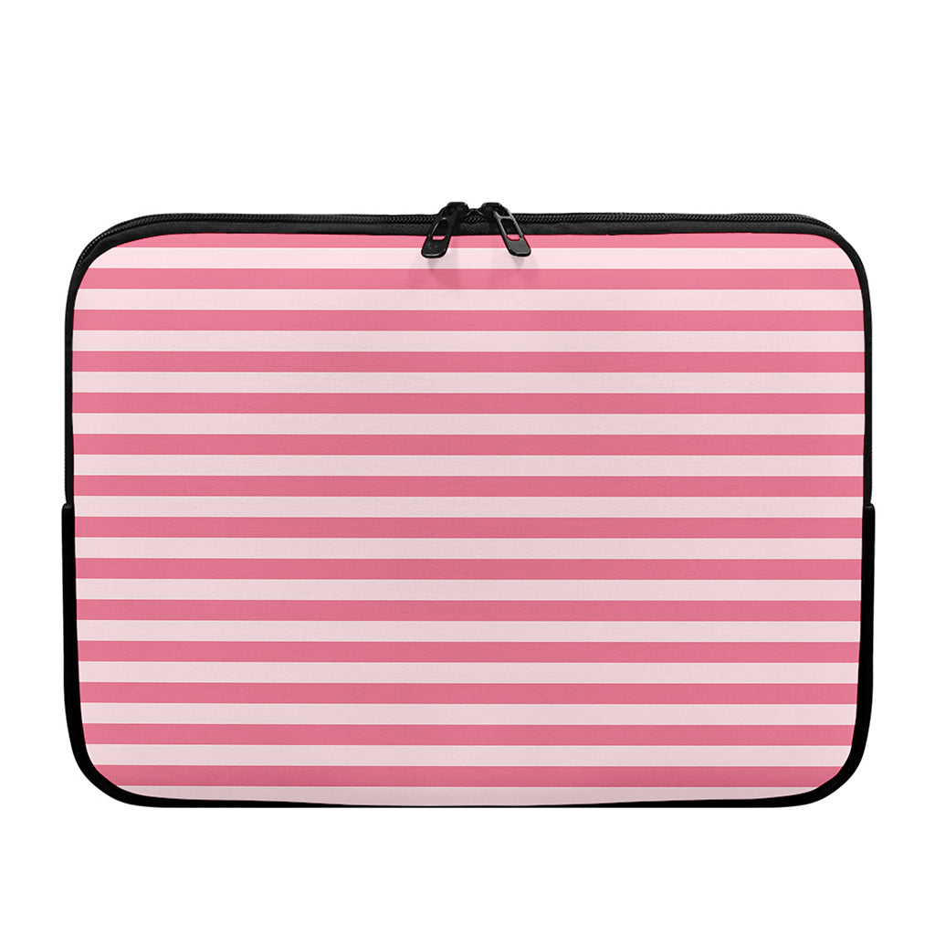 Pink Striped Pattern Print Laptop Sleeve
