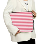 Pink Striped Pattern Print Laptop Sleeve