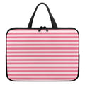 Pink Striped Pattern Print Laptop Sleeve With Handle