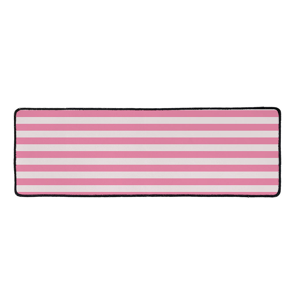 Pink Striped Pattern Print Long Kitchen Mat
