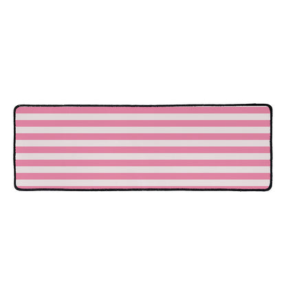 Pink Striped Pattern Print Long Kitchen Mat
