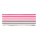Pink Striped Pattern Print Long Kitchen Mat