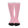 Pink Striped Pattern Print Long Socks