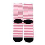 Pink Striped Pattern Print Long Socks