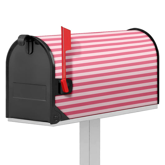 Pink Striped Pattern Print Mailbox Cover