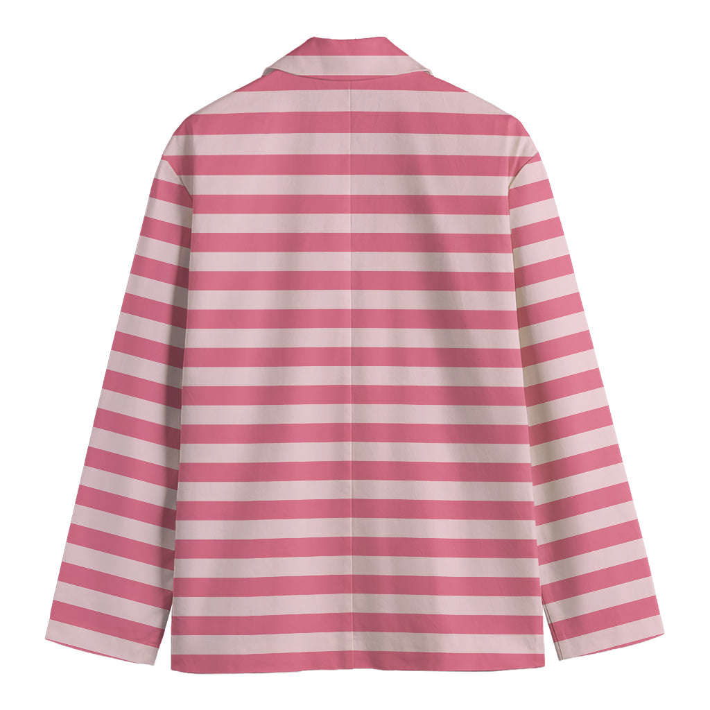 Pink Striped Pattern Print Men's Blazer