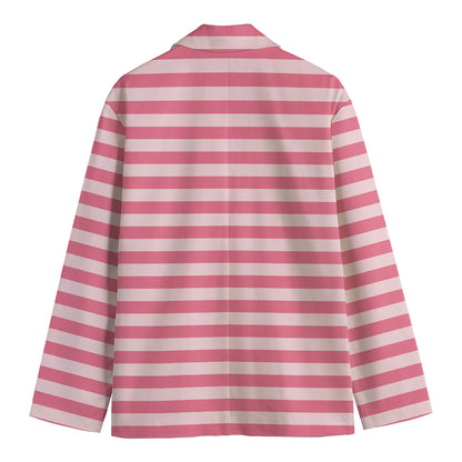 Pink Striped Pattern Print Men's Blazer