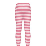 Pink Striped Pattern Print Men's leggings