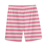 Pink Striped Pattern Print Men's Sports Shorts