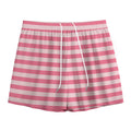 Pink Striped Pattern Print Mesh Shorts