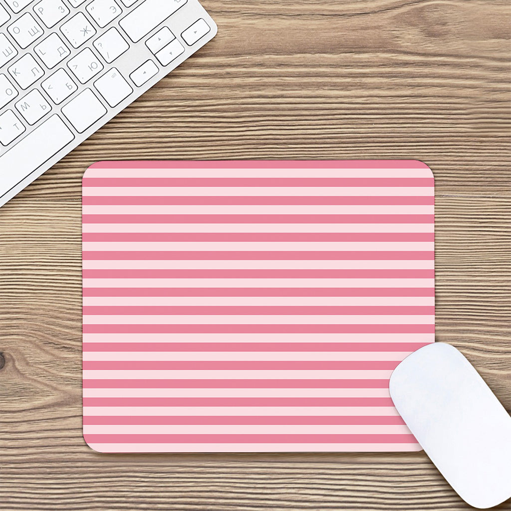 Pink Striped Pattern Print Mouse Pad