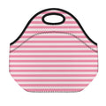 Pink Striped Pattern Print Neoprene Lunch Bag