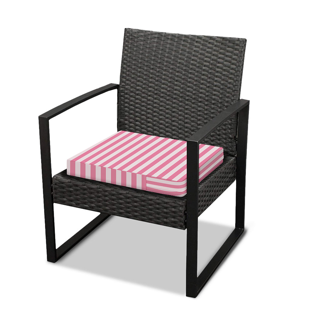 Pink Striped Pattern Print Outdoor Seat Cushion Cover