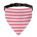 Pink Striped Pattern Print Over The Collar Dog Bandana