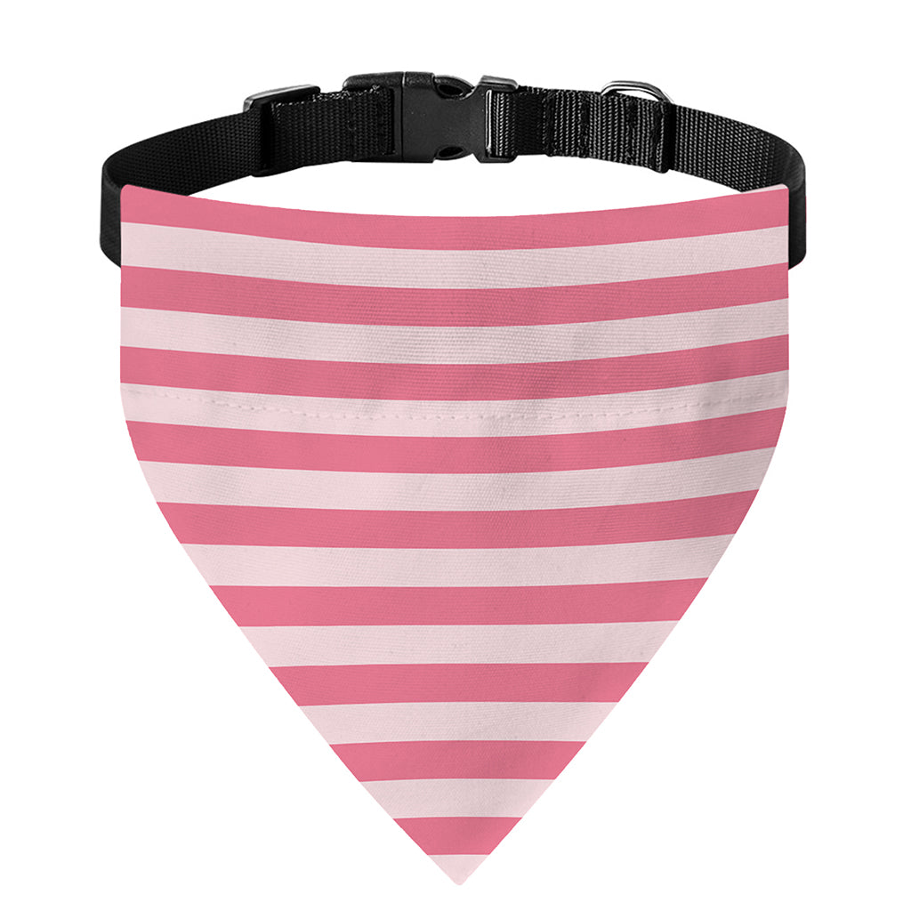 Pink Striped Pattern Print Over The Collar Dog Bandana