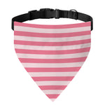 Pink Striped Pattern Print Over The Collar Dog Bandana