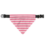Pink Striped Pattern Print Over The Collar Dog Bandana