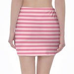 Pink Striped Pattern Print Pencil Mini Skirt