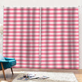 Pink Striped Pattern Print Pencil Pleat Curtains