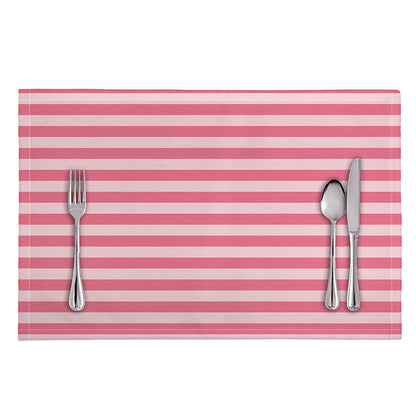 Pink Striped Pattern Print Placemat