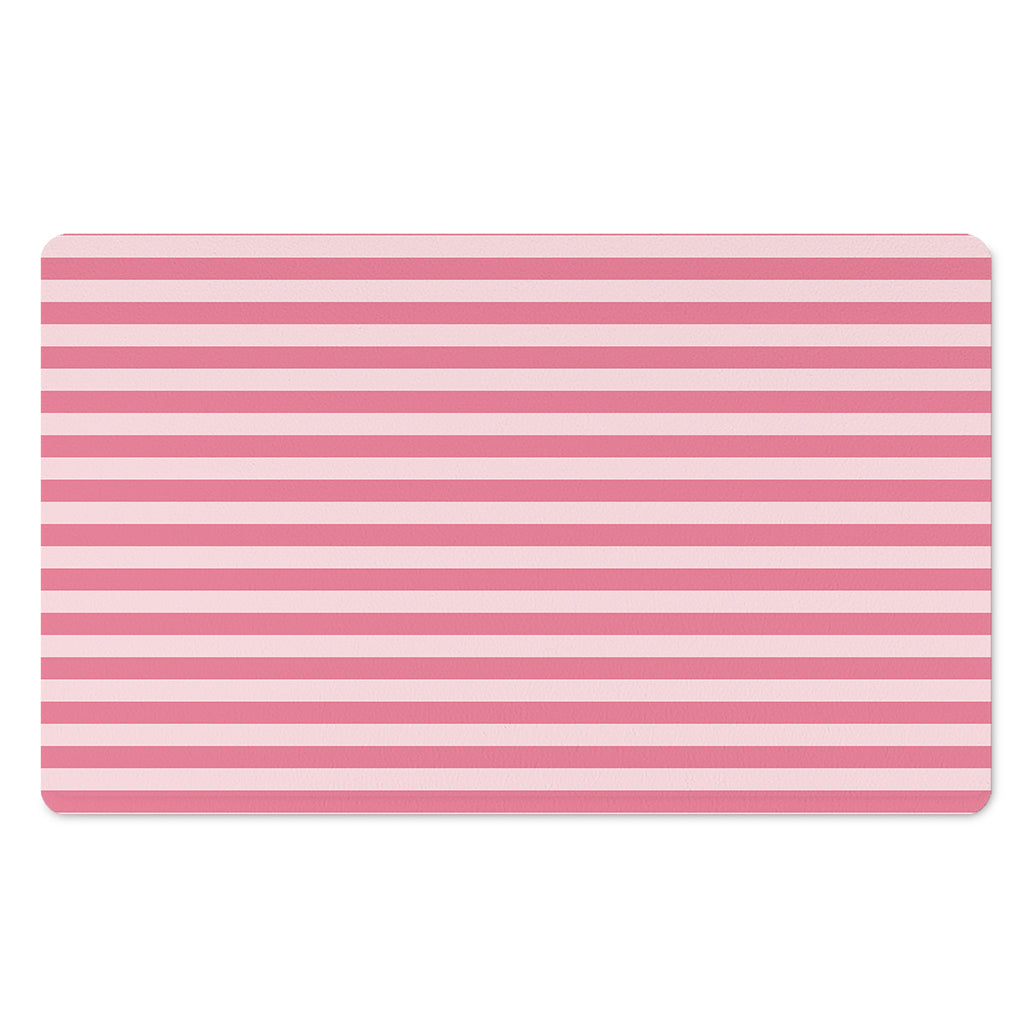 Pink Striped Pattern Print Polyester Doormat