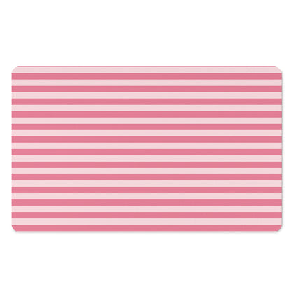 Pink Striped Pattern Print Polyester Doormat