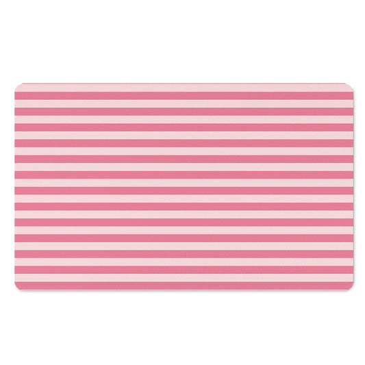 Pink Striped Pattern Print Polyester Doormat