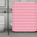 Pink Striped Pattern Print Polyester Shower Curtain