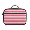 Pink Striped Pattern Print Portable Lunch Bag