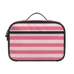Pink Striped Pattern Print Portable Lunch Bag