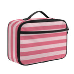 Pink Striped Pattern Print Portable Lunch Bag
