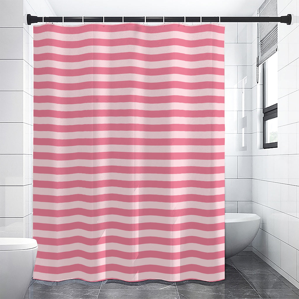 Pink Striped Pattern Print Premium Shower Curtain