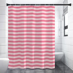 Pink Striped Pattern Print Premium Shower Curtain