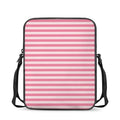 Pink Striped Pattern Print Rectangular Crossbody Bag