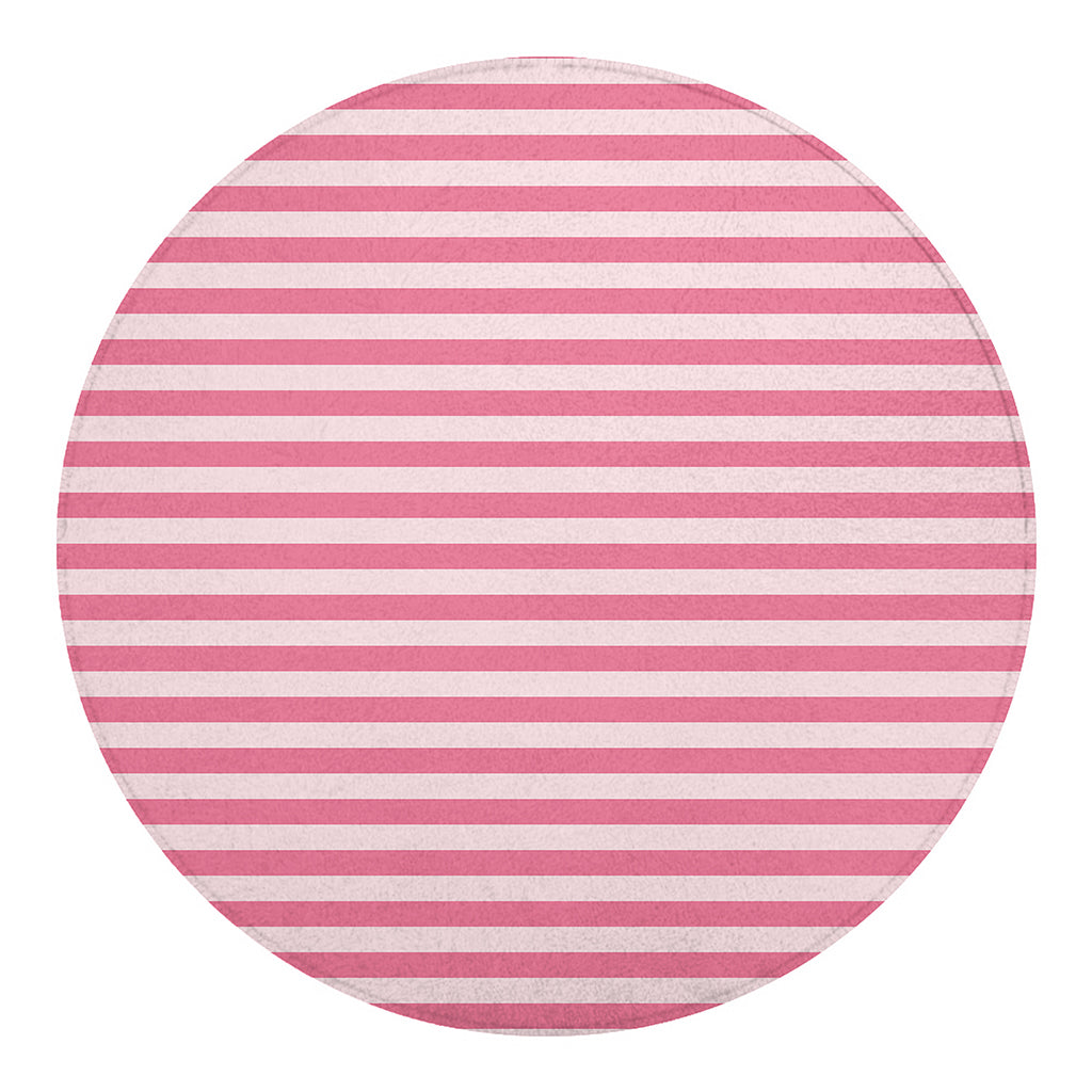 Pink Striped Pattern Print Round Blanket